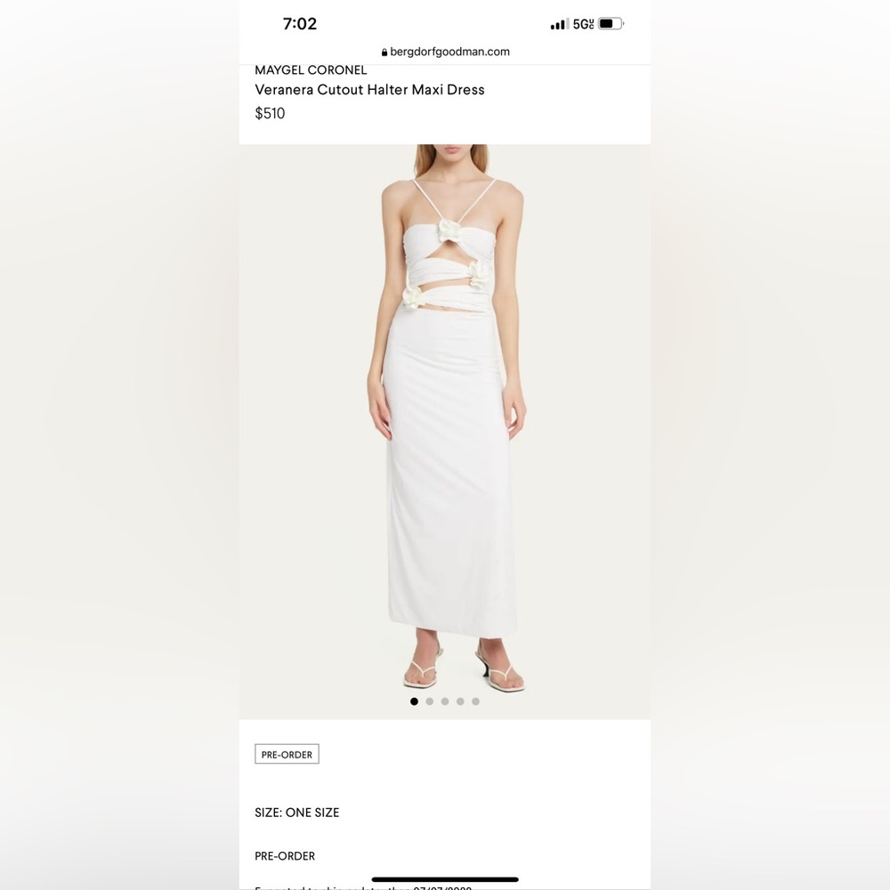 Maygel Coronel White Veranera Cutout Halter Maxi Dress